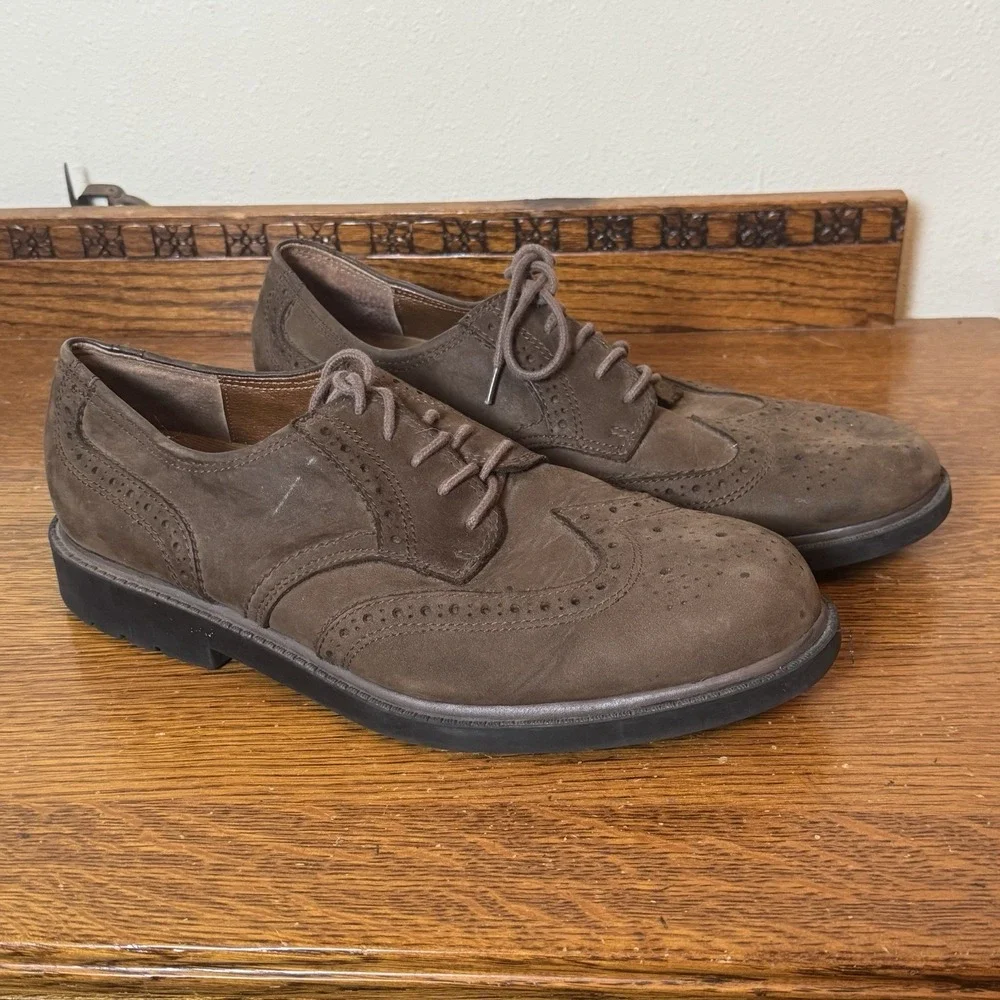Streetcars Men's Oxford Shoes Brown Suede Wingtip Brogue Size 12M